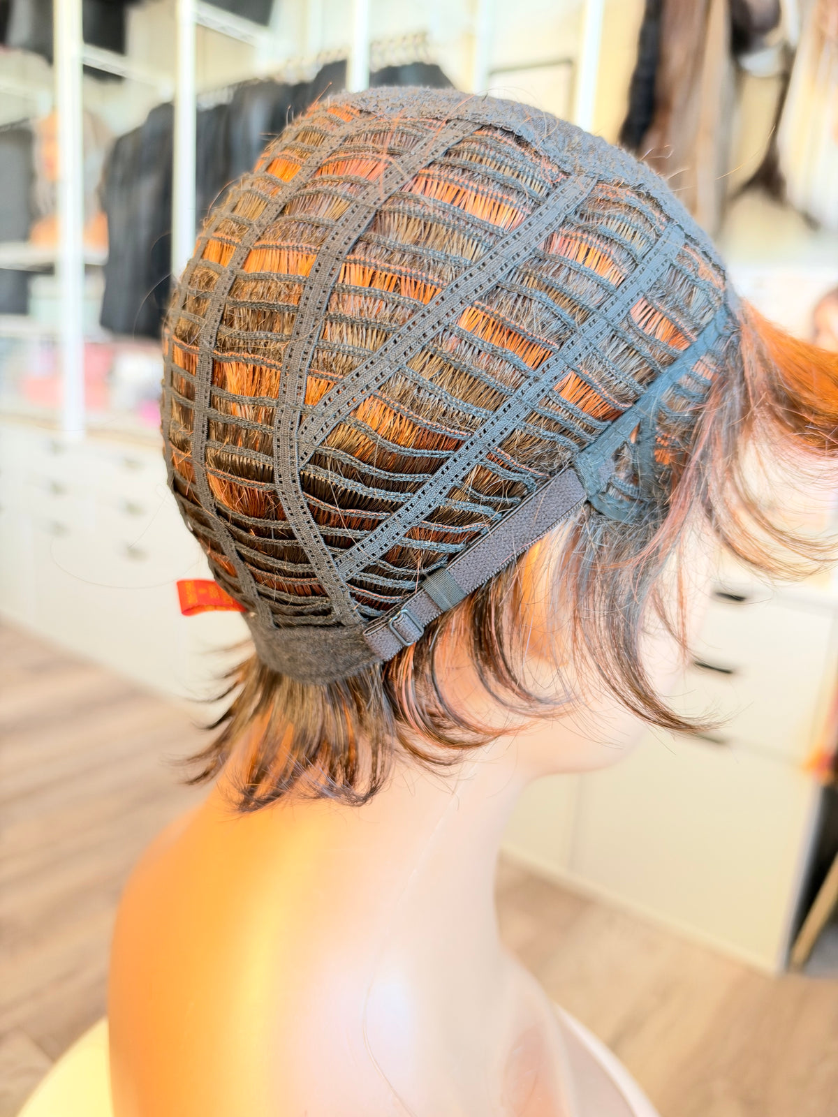 Wig Vault: “DG/ 3” - Short Brown-Red Bob with Copper Tones | Pre-Loved | Wigs Canada