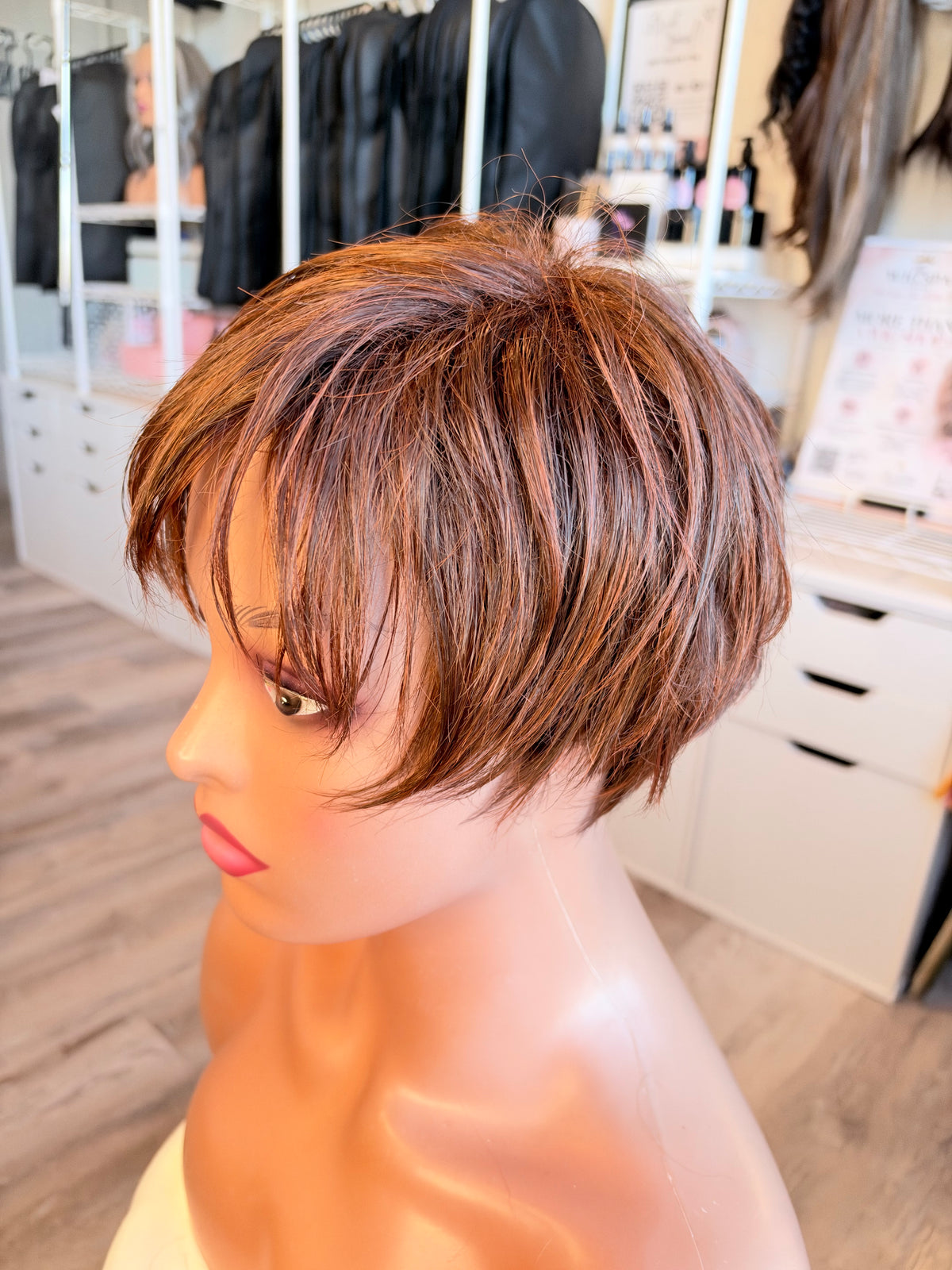 Wig Vault: “DG/ 4” - Short Red-Brown Bob with Lace Front | Pre-Loved | Wigs Canada