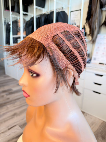 Wig Vault: “DG/ 4” - Short Red-Brown Bob with Lace Front | Pre-Loved | Wigs Canada