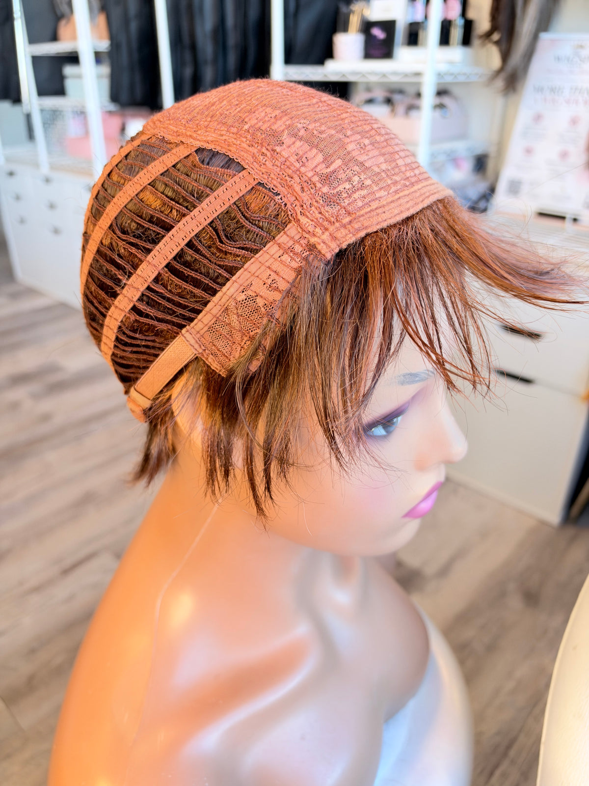 Wig Vault: “DG/ 4” - Short Red-Brown Bob with Lace Front | Pre-Loved | Wigs Canada