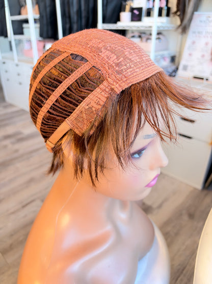 Wig Vault: “DG/ 4” - Short Red-Brown Bob with Lace Front | Pre-Loved | Wigs Canada