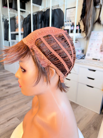 Wig Vault: “DG/ 4” - Short Red-Brown Bob with Lace Front | Pre-Loved | Wigs Canada