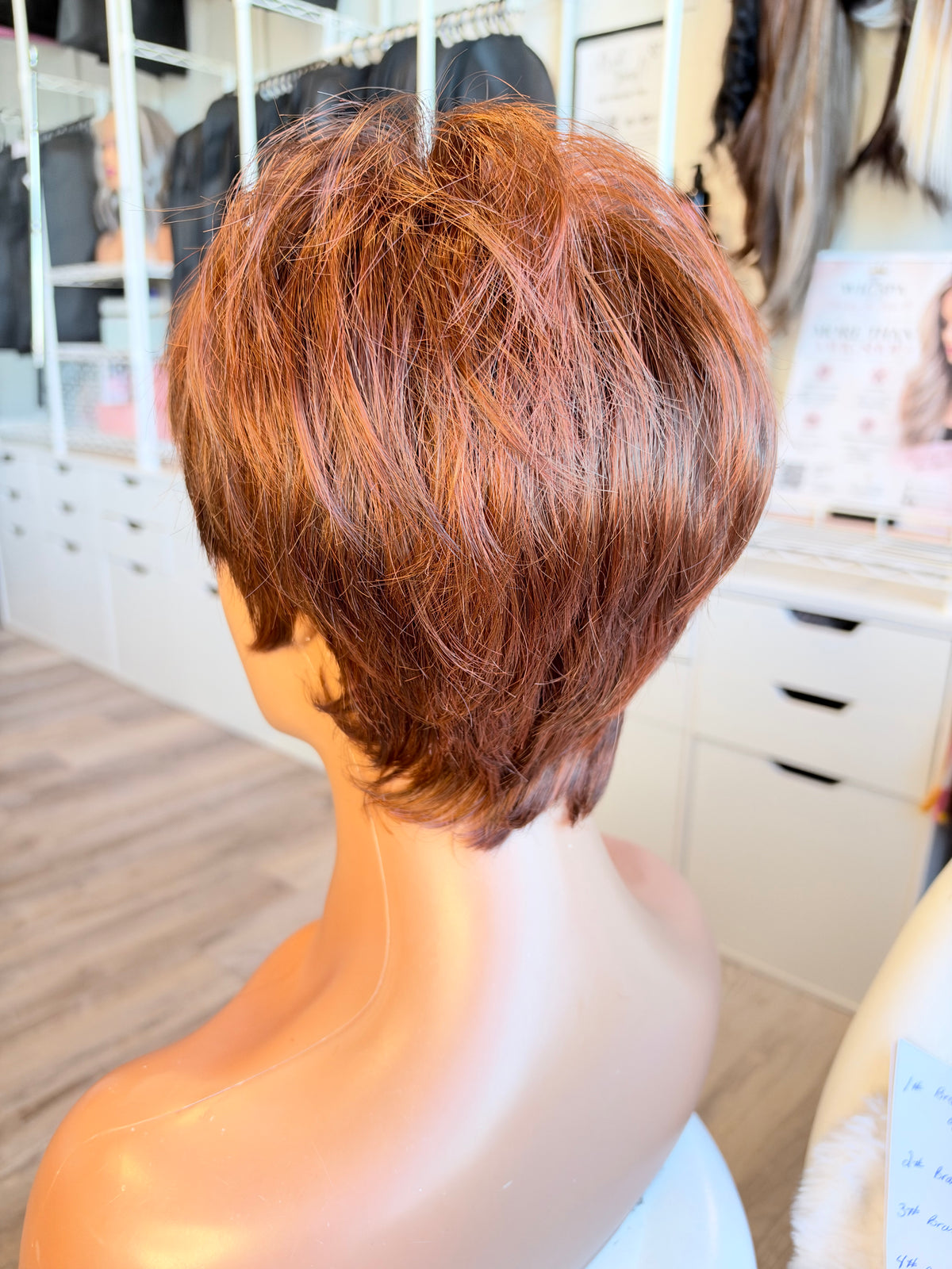 Wig Vault: “DG/ 5” — Short Brown Bob with Copper Tones | Pre-Loved | Wigs Canada