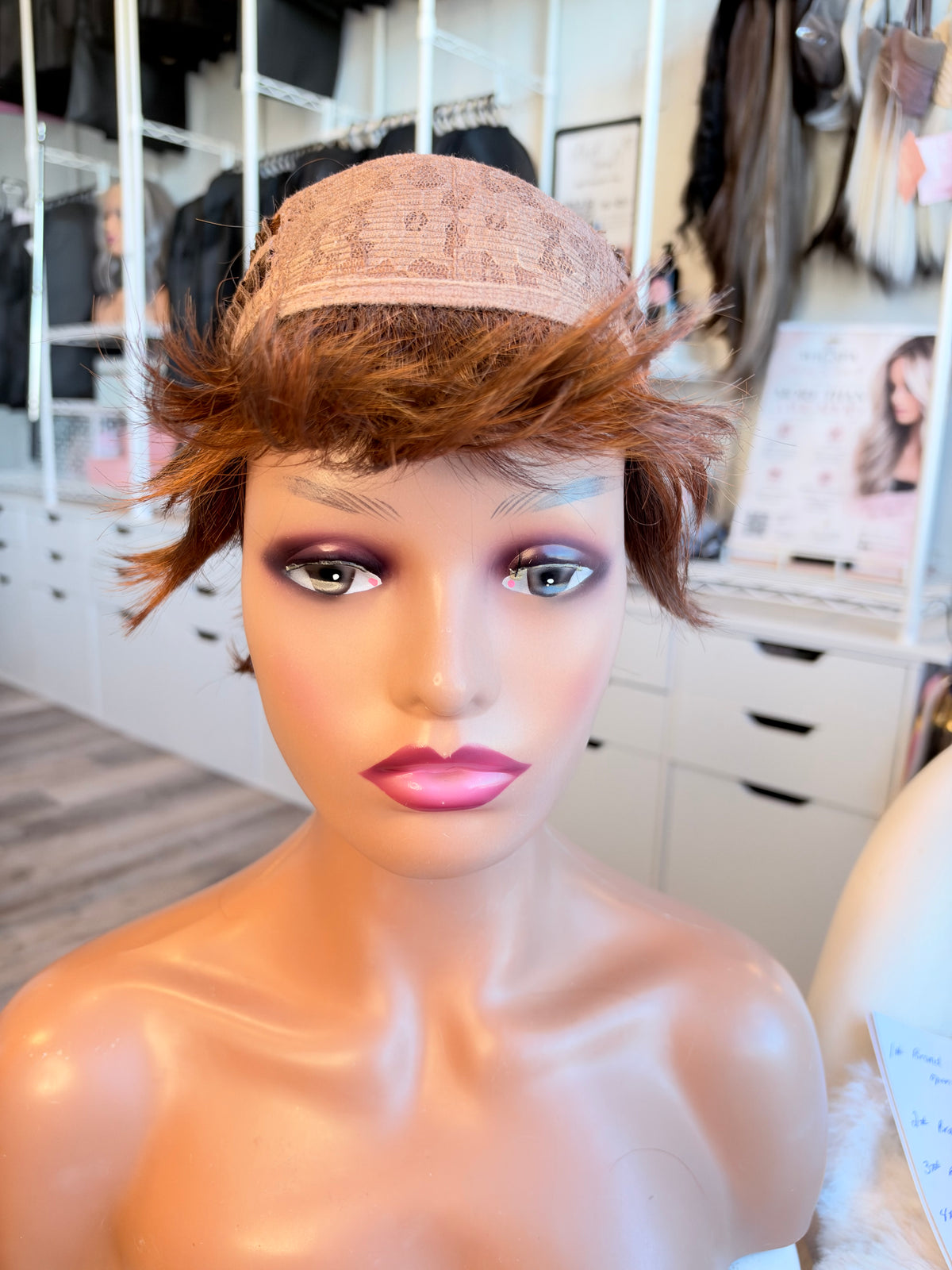 Wig Vault: “DG/ 5” — Short Brown Bob with Copper Tones | Pre-Loved | Wigs Canada
