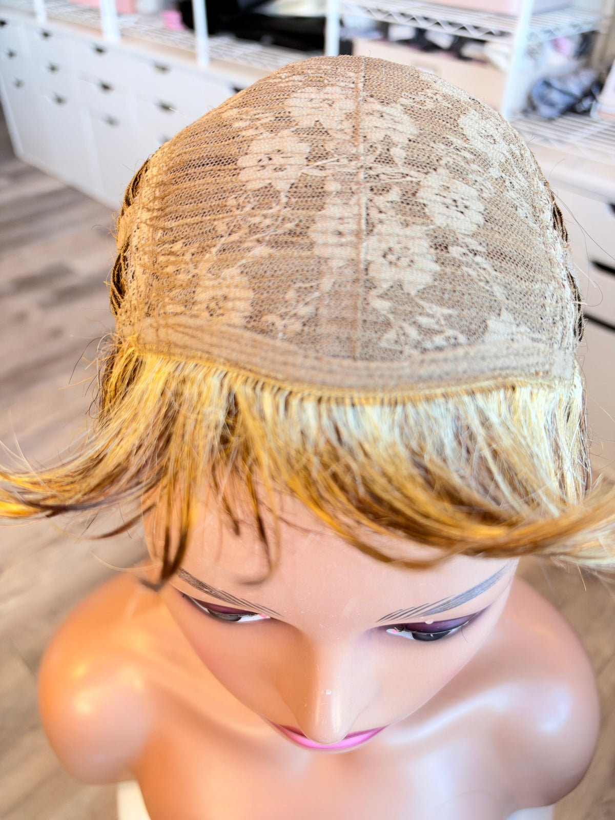 Wig Vault: “DG/ 6” - Short Pixie with Golden Blonde Highlights | Wig Pro Collection | Pre-Loved | Wigs Canada