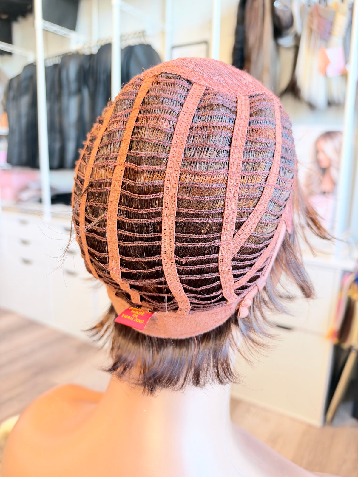 Wig Vault: “DG/ 7” — Short Brown Pixie Bob with Copper Tones | Pre-Loved | Wigs Canada