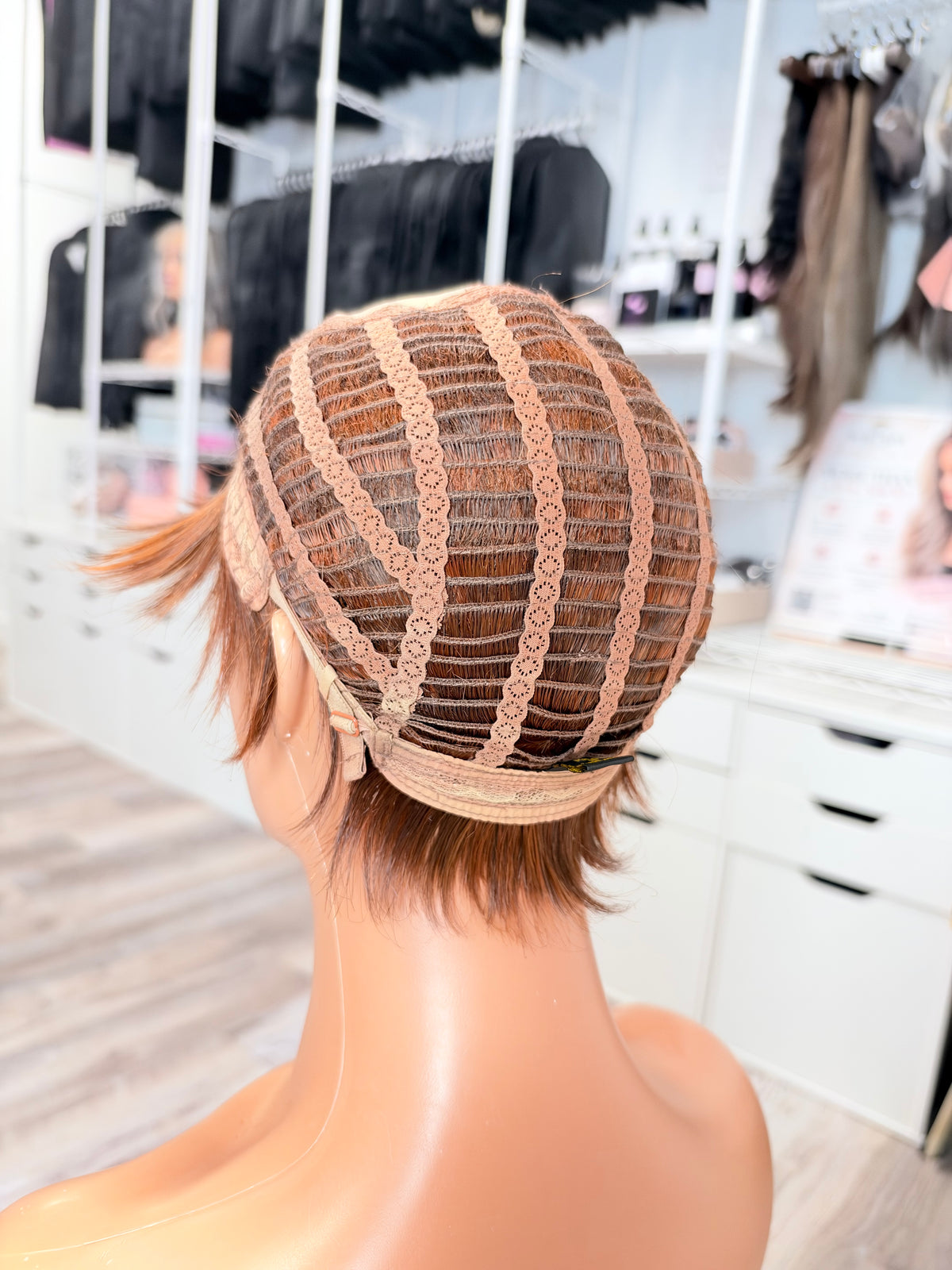 Wig Vault: “DG/ 15” -Short Brown-Copper Bob with Silk Top | Pre-Loved | Wigs Canada