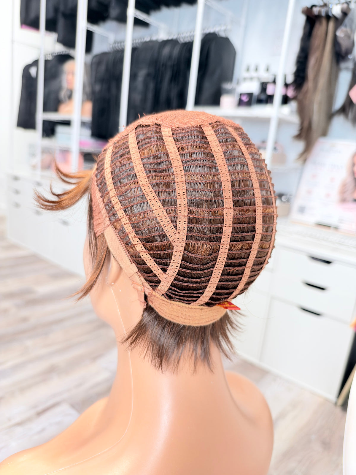 Wig Vault: “DG/16” - Short Brown Pixie Bob with Copper Tones | Pre-Loved | Wigs Canada