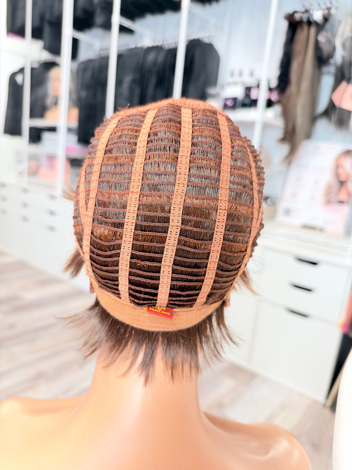 Wig Vault: “DG/16” - Short Brown Pixie Bob with Copper Tones | Pre-Loved | Wigs Canada