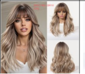 Long Rooted Beige Blonde Wig with Wispy Bangs | SWLC1400-2BR20