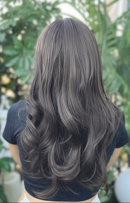 Indie – Non-Lace Wig | 24” with Bangs + Soft Layers | Rich Brown image 3