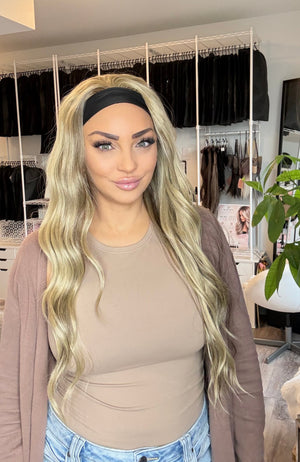 Jeanne 28–30” Blonde Wavy Headband Wig | One of One Wigs Canada