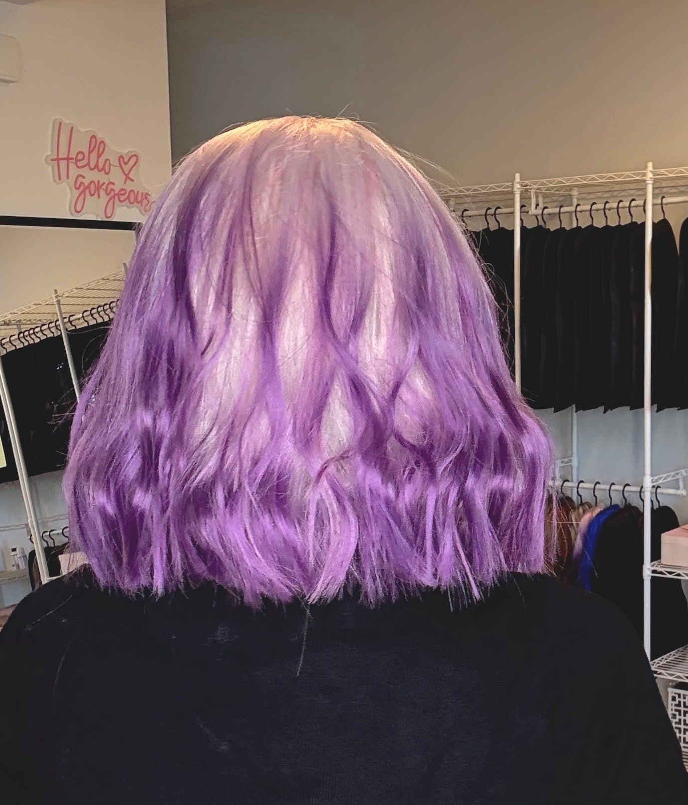 White & Purple & Pink Lace Front Wig