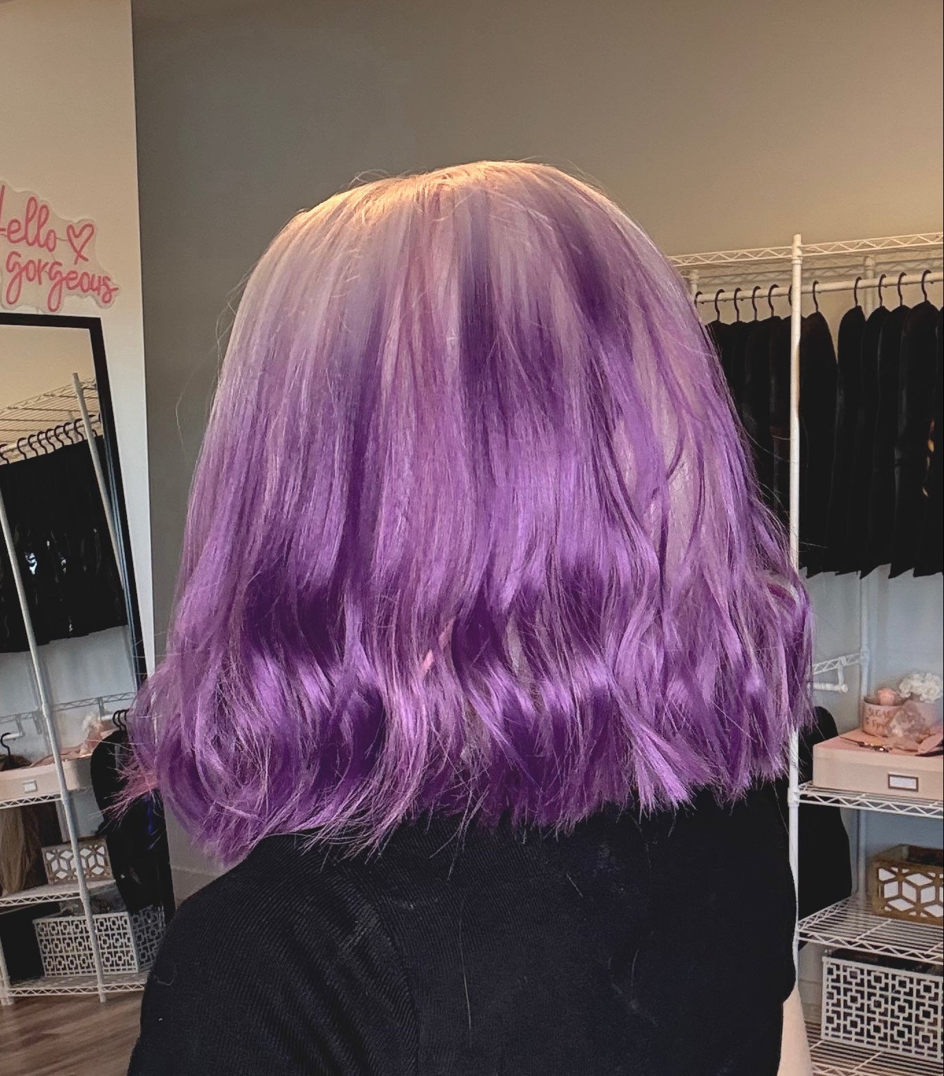 White & Purple & Pink Lace Front Wig