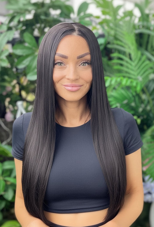 Morgan – 13x6 Lace Front Wig | 28” | Soft Black image 1