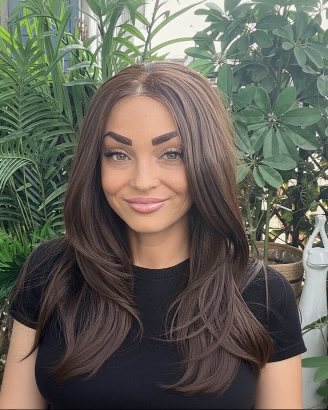 Penelope Brown Lace Front Wig Layer Style