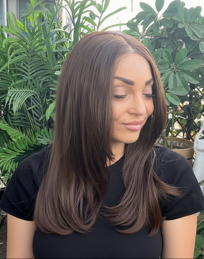 Penelope Brown Lace Front Wig Layer Style