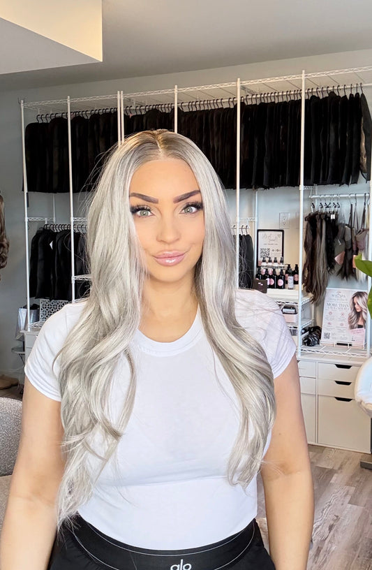 Rogue | Ash Blonde Rooted 13×4 Lace Front Wig- Alberta, Canada 