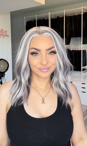 Silver Mist | 13x6 Transparent French Lace Front | 16” | Heat-Safe Futura Fibre