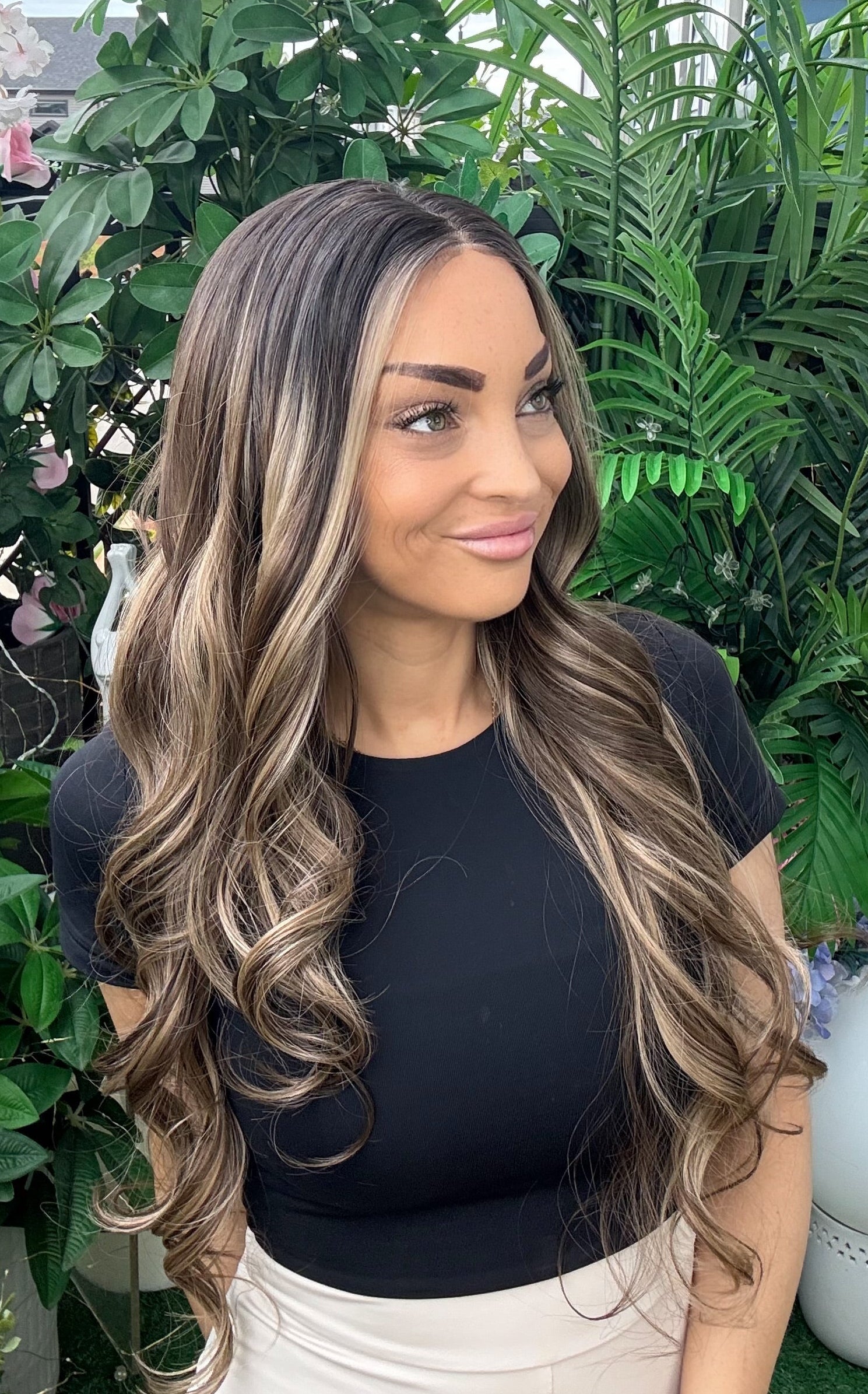 Tessa Wig 13x4 Lace Front Long Light Curl Brown & Blonde Mix