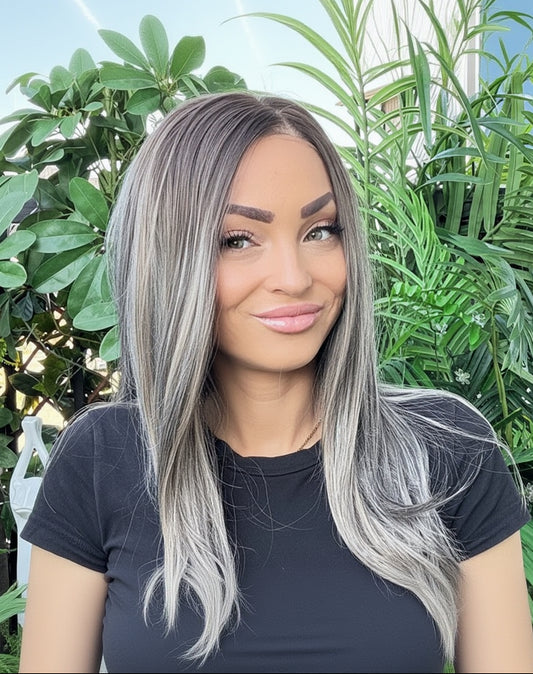 Dark Brown Base Mixed with Blonde Mix Wig