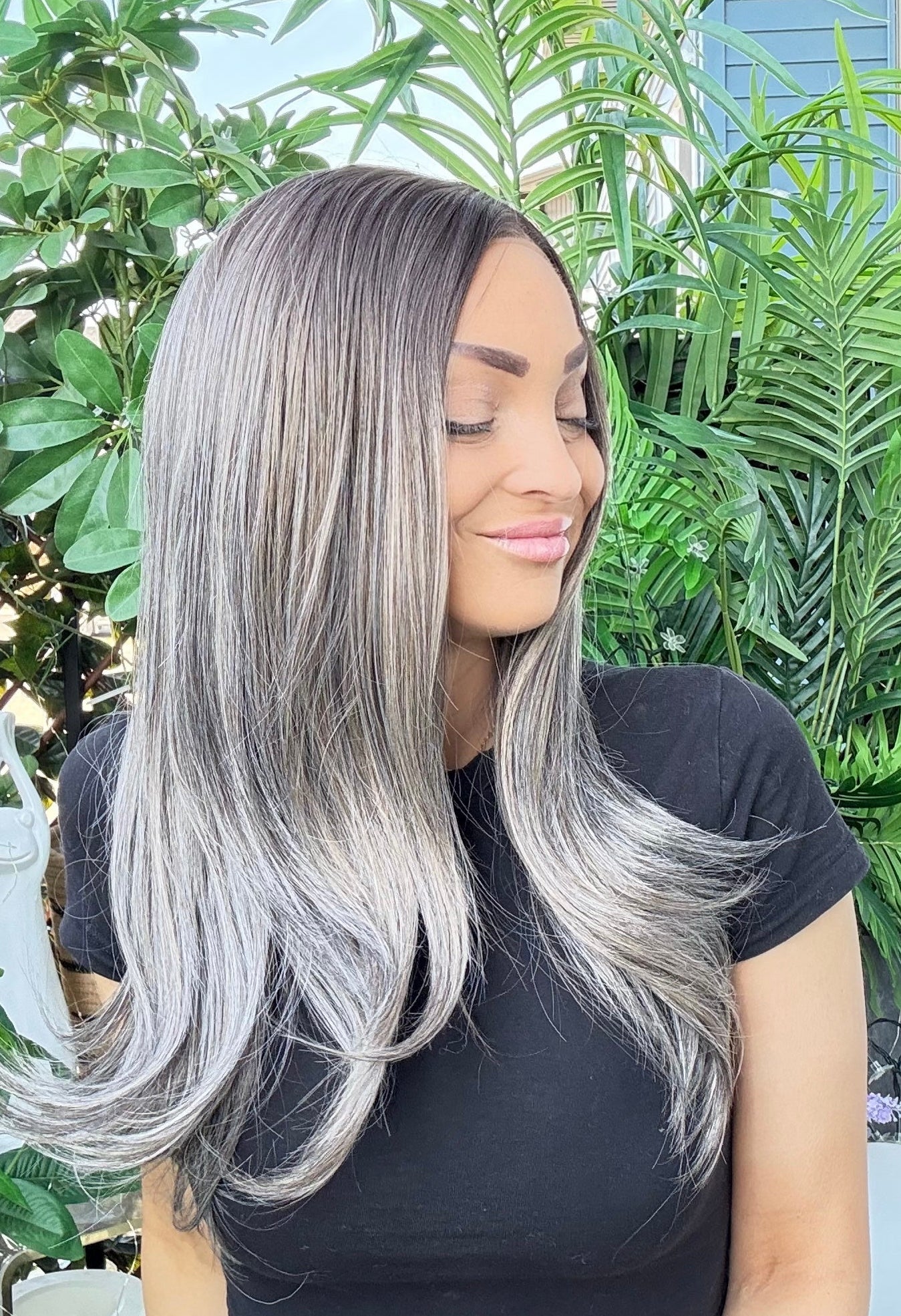 Dark Brown Base Mixed with Blonde Mix Wig