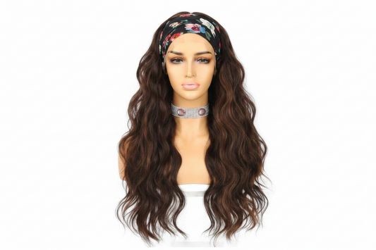 Long Chocolate Brown Wavy Headband Wig | FW-8 4/30-YQ