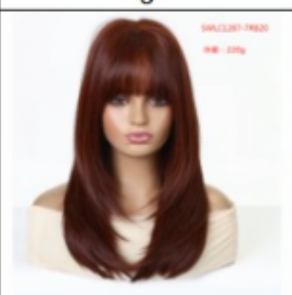 Perrue Erica Rouge avec Frange Rideau | SWLC1287-7