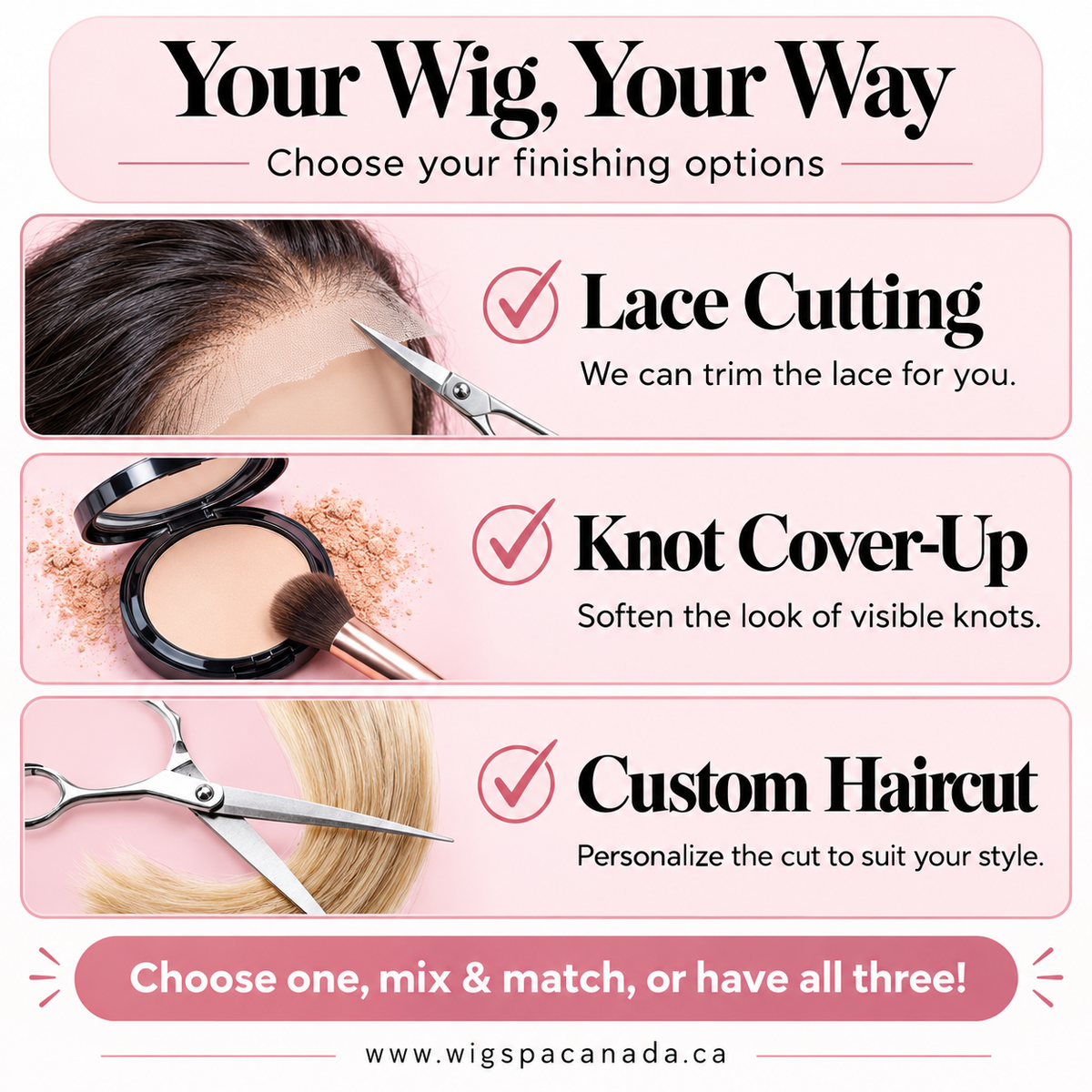Different options you can have done for your wig