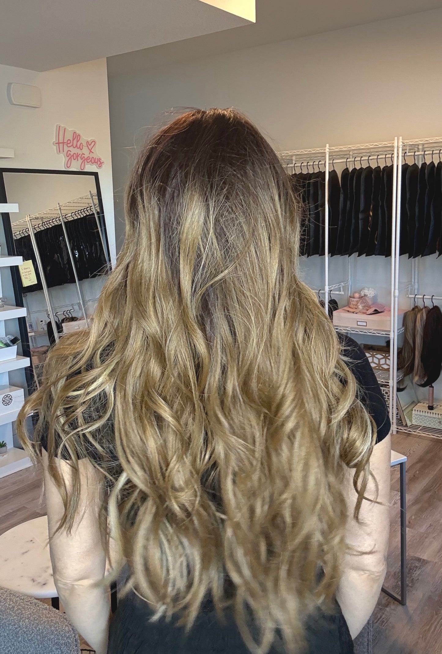 Cassidy - 30 Inch Dark Root to Dirty Blonde | Monofilament Wig | Glueless & C image 6