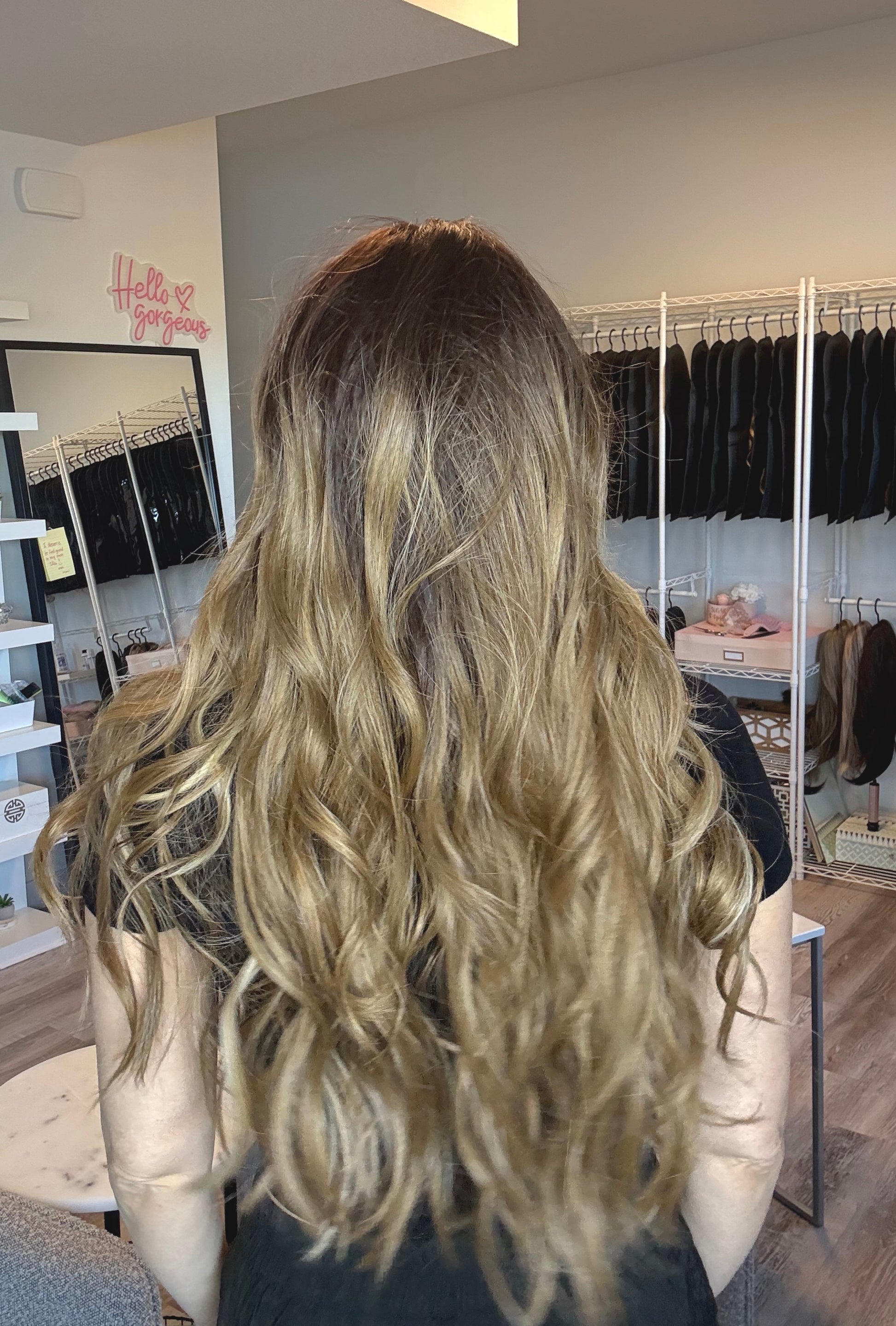 Cassidy - 30 Inch Dark Root to Dirty Blonde | Monofilament Wig | Glueless & C image 6