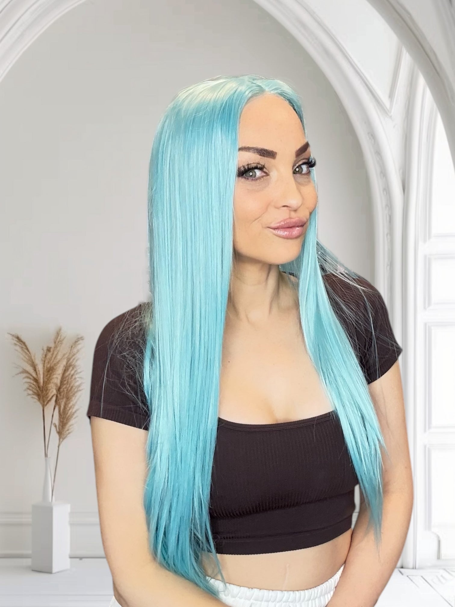 Blue T-Part Lace Front Wig image 0