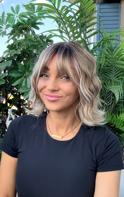 Sage - Non-Lace Wig | 12” | Wavy with Bangs Non-Lace Wig image 3