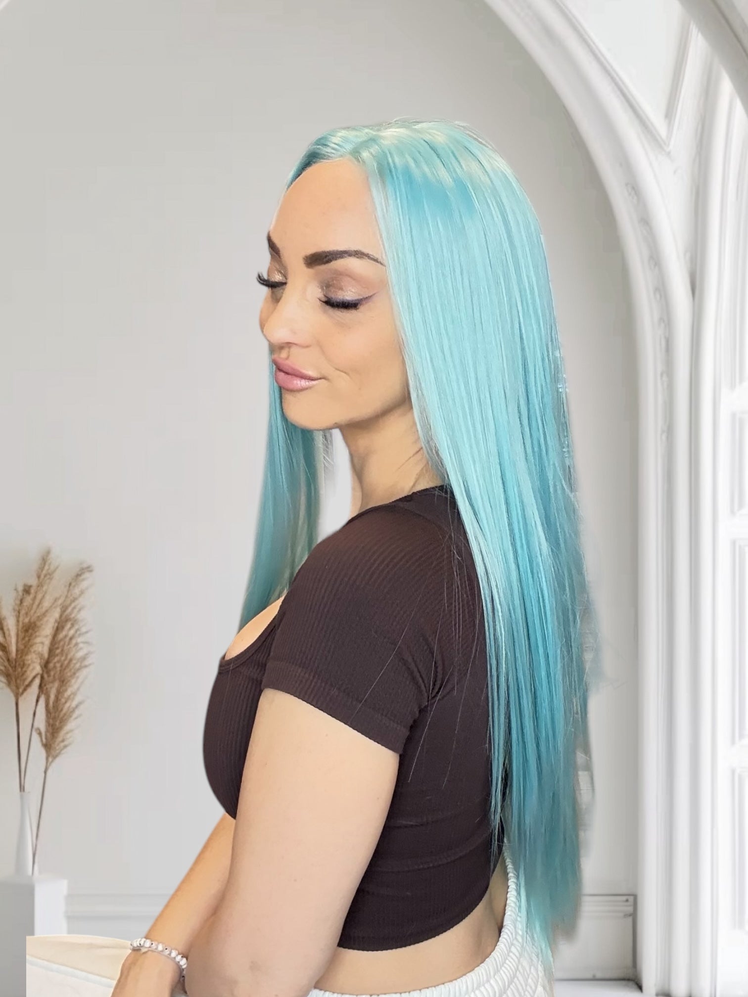 Blue T-Part Lace Front Wig image 2
