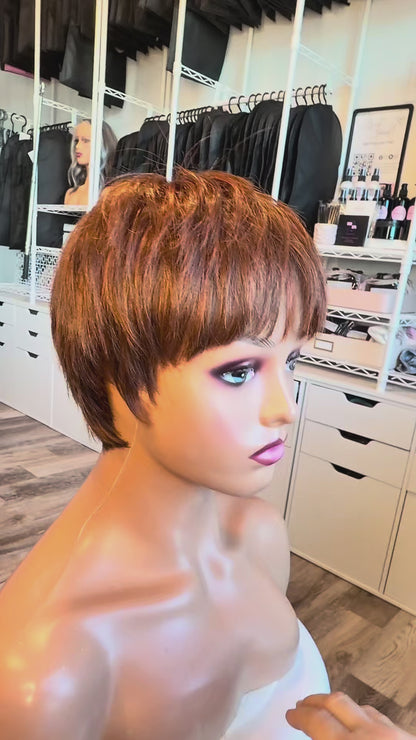 Wig Vault: “DG/ 1” - Short Red Pixie with Silk Top | Pre-Loved | Wigs Canada