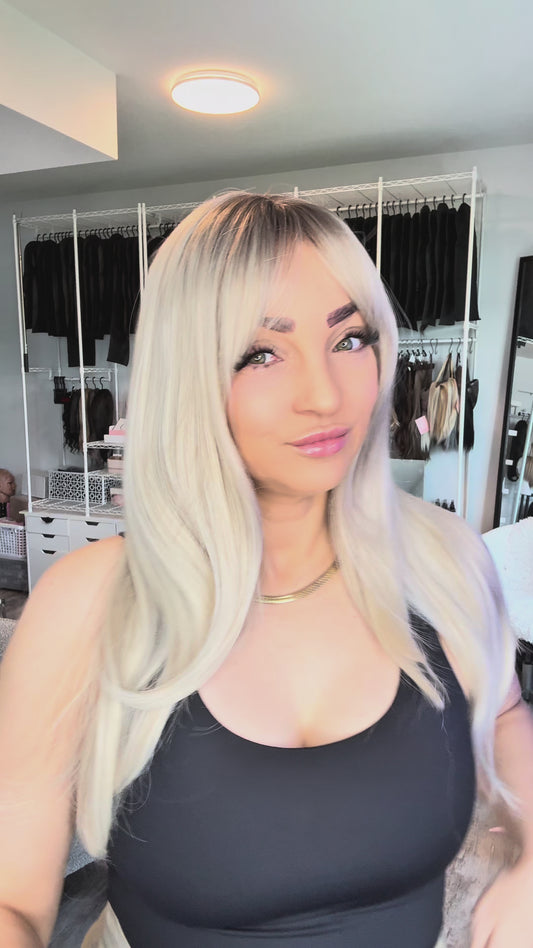 Elsa Blonde Wig with Wispy Bangs | SWLC6344-4BL24