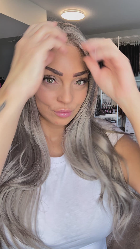 Faye 27” Silver Grey 13x4.5 Lace Front Wig | Canada