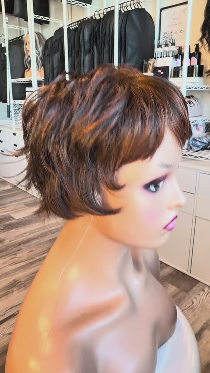 Wig Vault: “DG/ 3” - Short Brown-Red Bob with Copper Tones | Pre-Loved | Wigs Canada