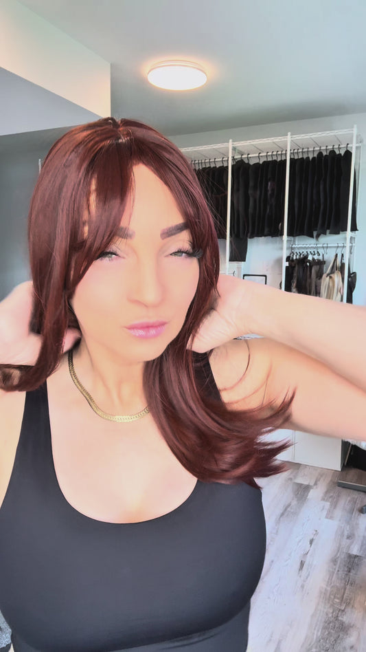 Erica Red Wig with Curtain Bangs | SWLC1287-7