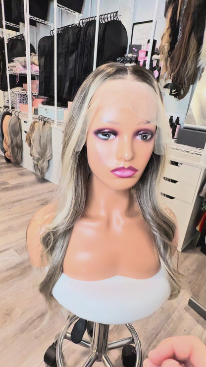 HF-14–01 | Brown Blonde Ombré Lace Front Wig | The Wig Spa Canada