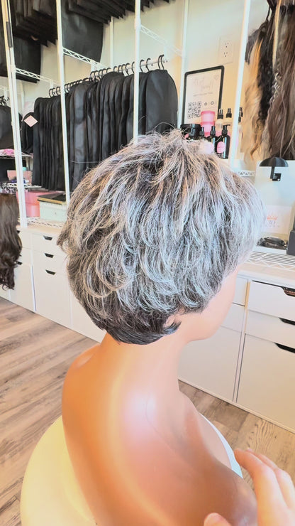 Gabor Short Grey & Black Wig | The Wig Vault