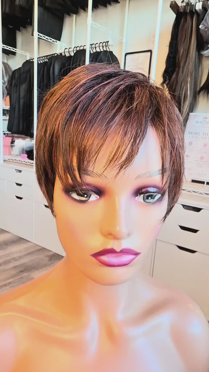 Wig Vault: “DG/ 4” - Short Red-Brown Bob with Lace Front | Pre-Loved | Wigs Canada
