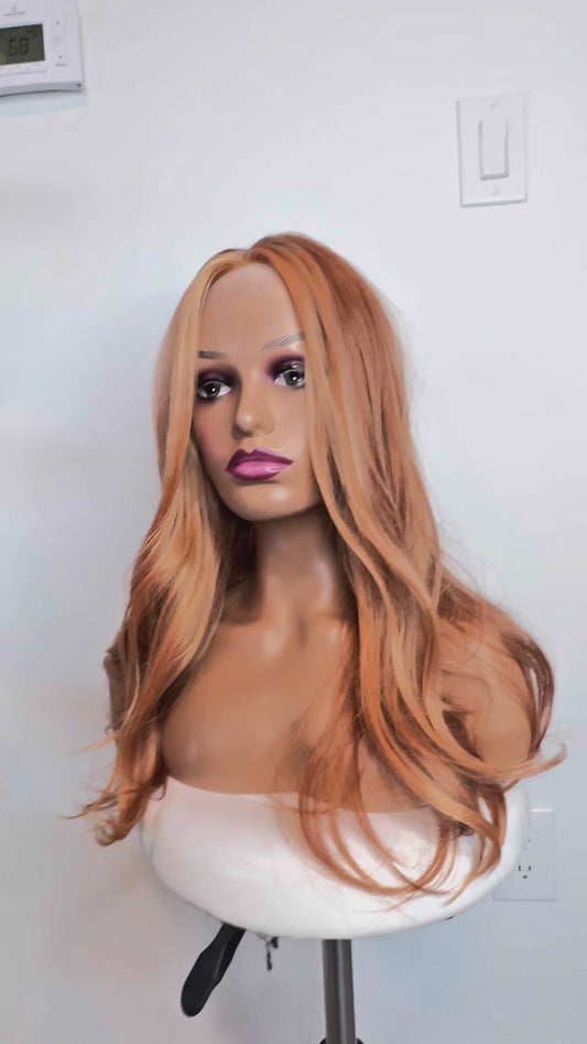 Wig Vault | Style # 3 “Grace” Copper Blend | 22” | T-Part Lace